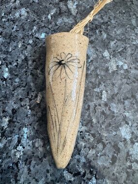 Cabin Pottery Maine Studio Pottery Stoneware Rustic Earthy Bud Vase Wall Pocket